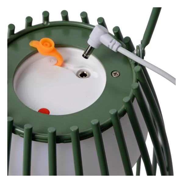 Lucide FJARA - Lampe de table Rechargeable Intérieur/Extérieur - Batterie/Piles - Ø 17,5 cm - LED Dim to warm - 1x0,3W 2800K/3200K - IP44 - Vert - détail 1